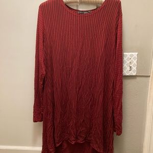 Gudrun Sjoden red and black tunic size L. Micromodal and elastane